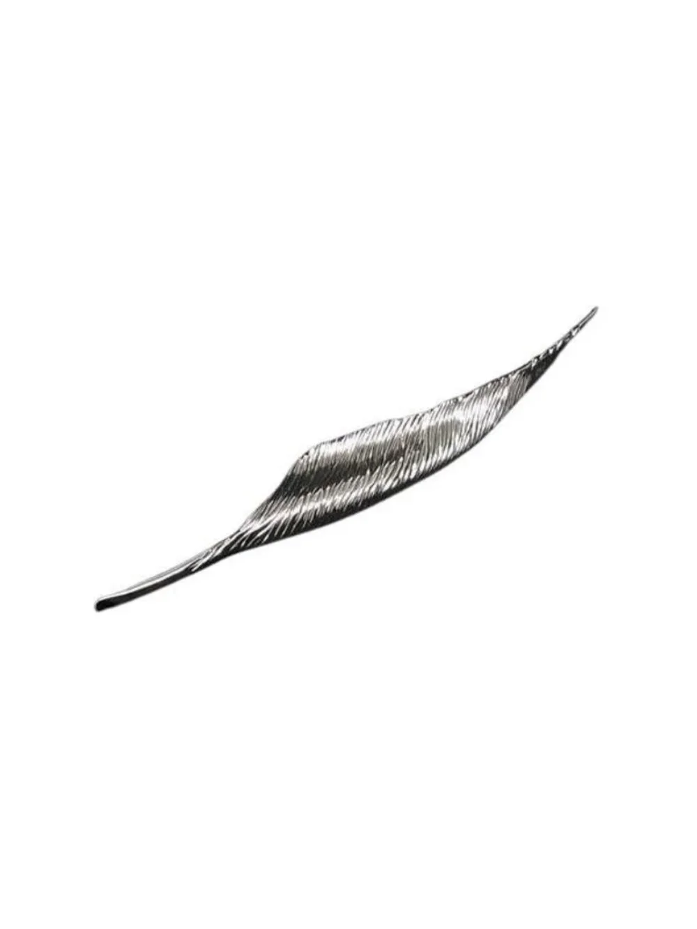Dior Brooch Feather Motif Silver Metal Vintage